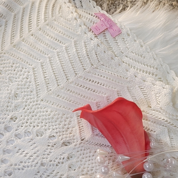 Lilly Pulitzer ✦ Adabelle Crochet Fringe Dress ✦ White Cotton XS EUC Resort Chic - Picture 6 of 17